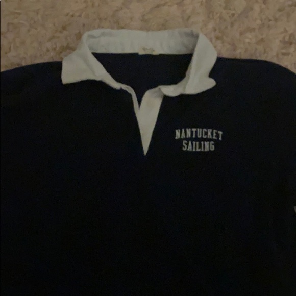 Tops - navy blue collared nantucket sailing shirt